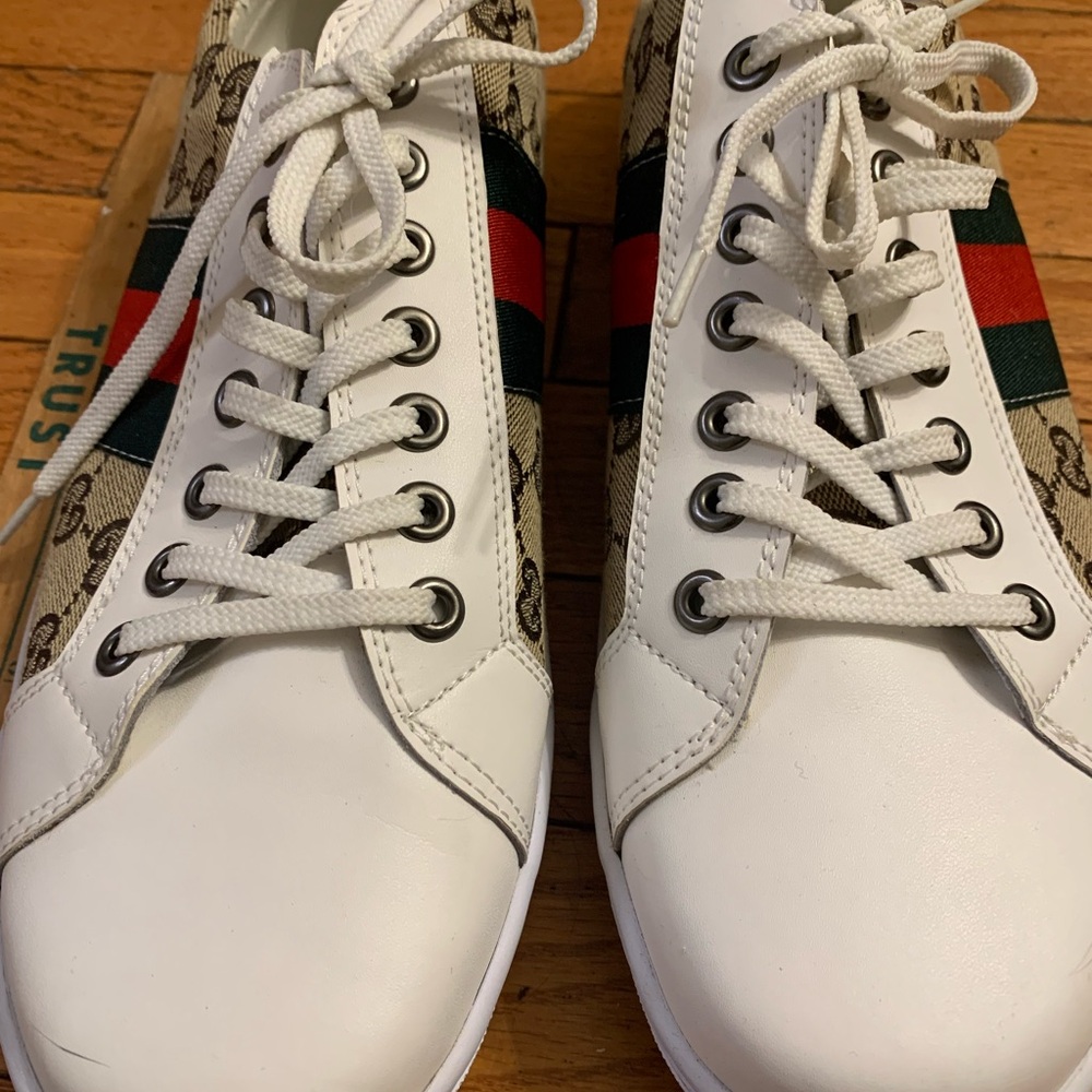 Gucci Classic GG print with Blue snakeskin Men’s Sneakers